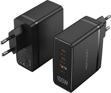 Võrgulaadija Vention FEGB0-EU, 2xUSB-C, 1xUSB-A, 100W, must