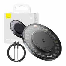 Juhtmevaba laadija Baseus Simple 2, 15 W, USB-C kaabliga, must