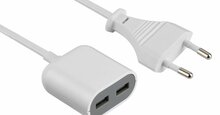 Laadija Electraline 500342, 2xUSB, 2.4A, 1.5m kaabel