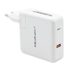 Telefoni laadija Qoltec GaN FAST 108W, USB C, valge