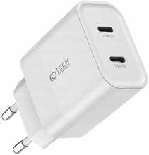 Seinalaadija Tech-Protect C20W, 2x USB-C, PD 20W, valge