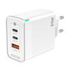 Seinalaadija Jellico C79, GaN PD 65W, 2xUSB-C, valge