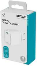 Seinalaadija Deltaco USBC-AC152, 1x USB-C PD, 20 W, valge