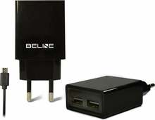Reisilaadija Beline Travel Charger Beli0011, 2xUSB, microUSB 2A, must