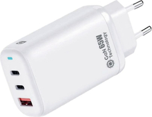 Seinalaadija Quick QG-311 GaN, 2x USB-C, USB-A, 65 W, valge