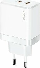 Võrgulaadija Usams T54, 2xUSB-C, 40W, PD Fast Charging, valge