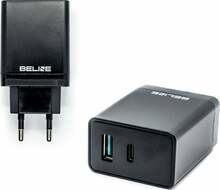 Laadija Beline, USB-C/USB-A, 18 W, must