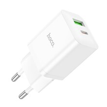 Laadija Hoco N28, 20 W, USB-C/USB-A, valge