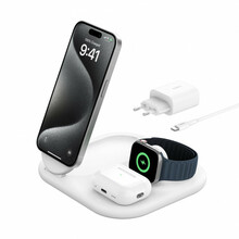Juhtmevaba laadija Belkin BOOST Charge 3-in-1, Qi2, 15W, valge
