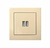USB laadija Liregus Epsilon IUK-2-01.E/S, 2 pessa, 3,4 A, beež