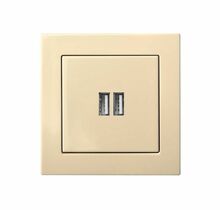 USB laadija Liregus Epsilon IUK-2-01.E/S, 2 pessa, 3,4 A, beež