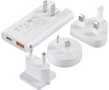 Reisilaadija Choetech PD6011, 65W, USB-A+C, valge