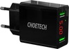 Laadija Choetech C0028, 2xUSB-A, 11W, must