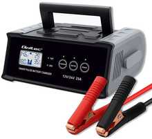 Akulaadija Qoltec 12V 24V 25A, AGM GEL SLA, mikroprotsessoriga, LCD ekraan