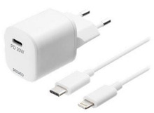 Seinalaadija Deltaco USBC-AC141, USB-C PD, 20 W, valge