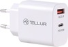 Seinalaadija Tellur PDHC, 20W + QC3.0 18W, valge