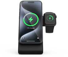 Juhtmevaba laadija Crong MagSpot Pivot, iPhone, Apple Watch ja AirPods jaoks, must
