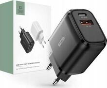Laadija Tech-Protect C20W, USB-C PD 20W, USB-A QC 3.0, must