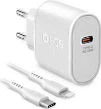 Seinalaadija SBS 20W, USB-C 3A, Lightning kaabel