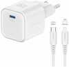 Reisilaadija Swissten GaN, USB-C 35 W, USB-C to Lightning kaabel, valge
