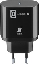 Laadija Cellularline USB-C Super Fast Charger 25W, must