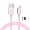 Kaabel Swissten Micro USB, 2.0m, roosa