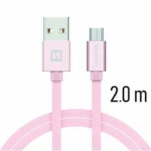 Kaabel Swissten Micro USB, 2.0m, roosa