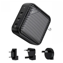 Seinalaadija Invzi GanHub 3x USB-C, 140W, must
