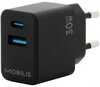 Seinalaadija Mobilis 001362, 30 W, 1 USB A + 1 USB C, must