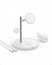 Juhtmevaba laadija Anker MagGo 3-in-1, 15 W, valge, USB Type C