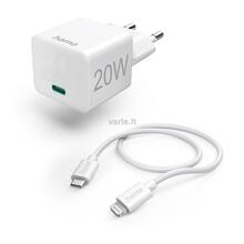 Laadimiskomplekt Hama, Lightning, Power Delivery (PD), 20 W, valge