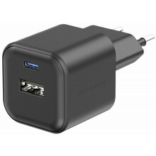 Reisilaadija Swissten Travel 12W, USB-C / USB-A, must