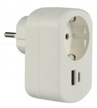 Pistikupesa Electraline 55079, USB-A ja USB-C, 18W
