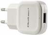 Telefoni laadija Qoltec 50193 USB/AC, 12 W, valge