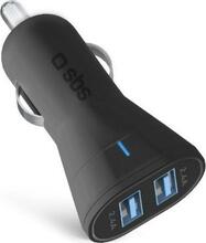 Autolaadija SBS TECR2USB24AFAST, 12W, 2xUSB-A, must