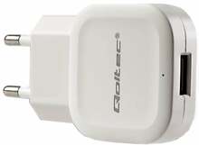 Telefoni laadija Qoltec 50193 USB/AC, 12 W, valge
