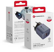 Laadija Forcell F-Energy (1xUSB-C, 1xUSB, 3A, 33W), hall