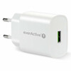 Telefoni laadija Everactive 1x USB, 18 W, QC 3.0, valge