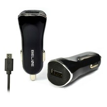 Autolaadija Beline Beli0002, USB + microUSB, 1A, must