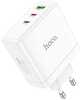 Telefoni laadija Hoco N30, 2x USB-C + USB-A, GaN, QC PD, 65W, valge