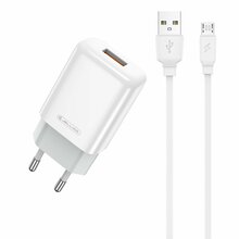 Laadija Jellico EU01, 2.4A, MicroUSB, valge