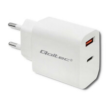 Laadija Qoltec 51714, 18 W, USB Type C, valge