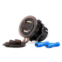 Veekindel laadija Amio MOD-06, 2xUSB, 12/24V, digitaalse voltmeetriga