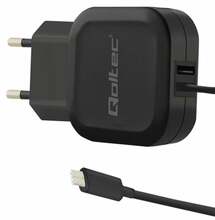 Laadija Qoltec 50190, 17 W, 5V, 3.4A, USB + USB Type-C, must