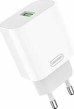 Telefoni laadija Denmen DC07, USB-A, 18 W, valge