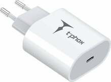 Telefoni laadija T-PHOX iSpeed, USB-C, 20 W, valge