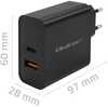 Laadija Qoltec 52380 Super Quick PD, 1xUSB-C, 1xUSB, 65W, must