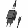 Seinalaadija Hoco Cabo Travel Charger, 10 W, USB A, USB A kuni USB C kaabel, must