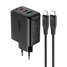 Seinalaadija Acefast A13, 2x USB-C, 65W, must
