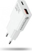 Seinalaadija Everactive SC-380Q Charger Super Slim QC 3.0, 30 W, 1xUSB, 1xUSB-C, valge